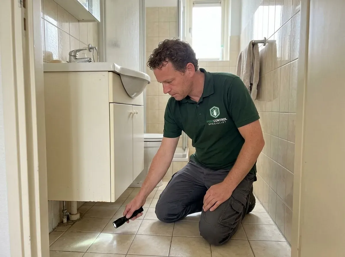 Gecertificeerde ongediertebestrijder van Pestcontrol Specialist bij een inspectie